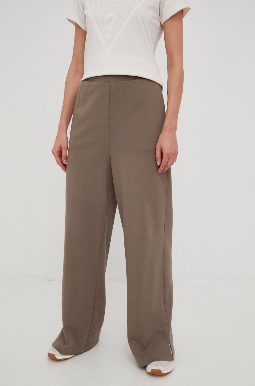 Reebok Classic pantaloni de trening din bumbac femei, culoarea gri, neted answear.ro imagine noua