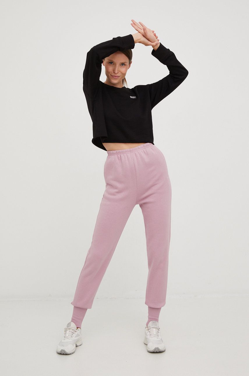 Reebok Classic pantaloni de trening femei, culoarea roz, neted answear.ro imagine megaplaza.ro