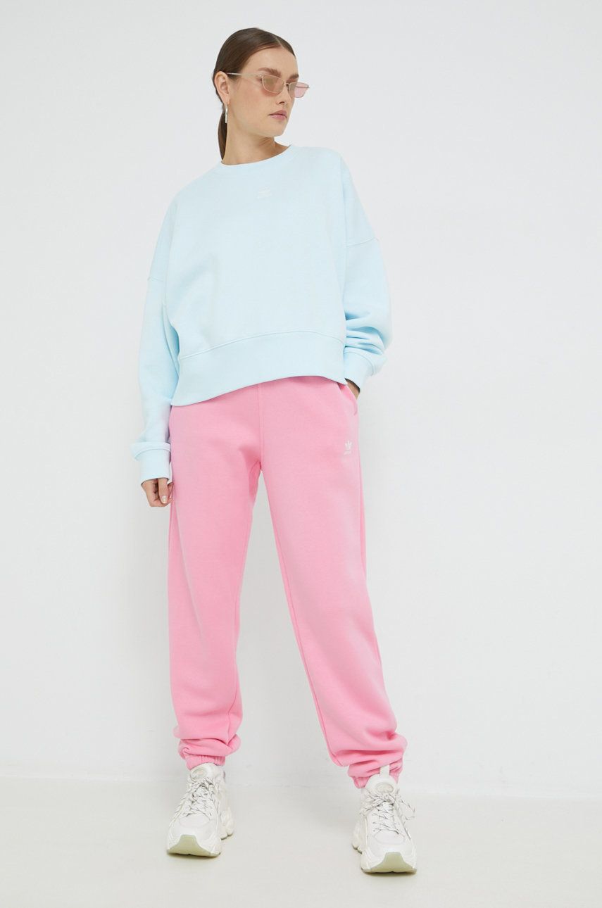 E-shop Tepláky adidas Originals dámské, růžová barva, hladké, HJ7864-BLIPNK