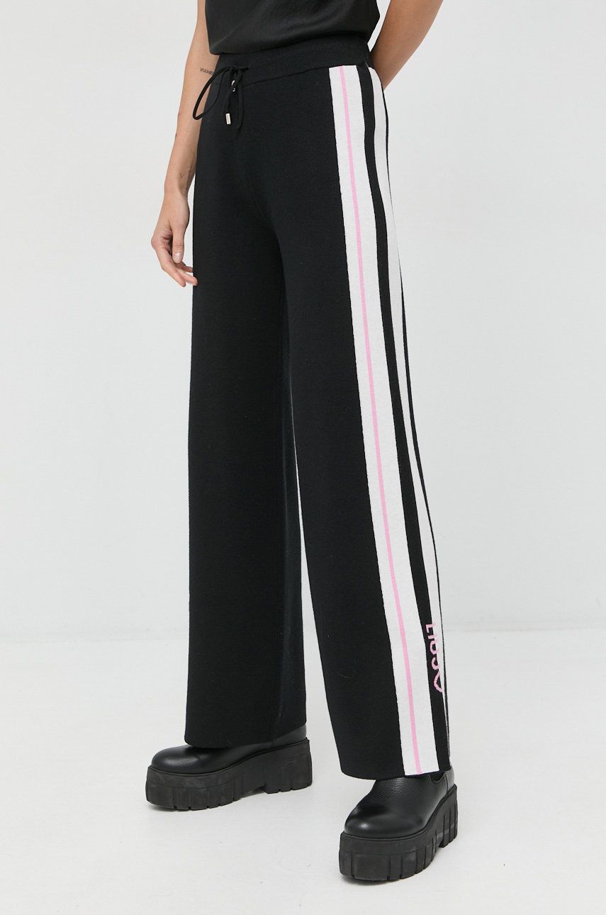 Liu Jo spodnie dresowe damskie kolor czarny z nadrukiem