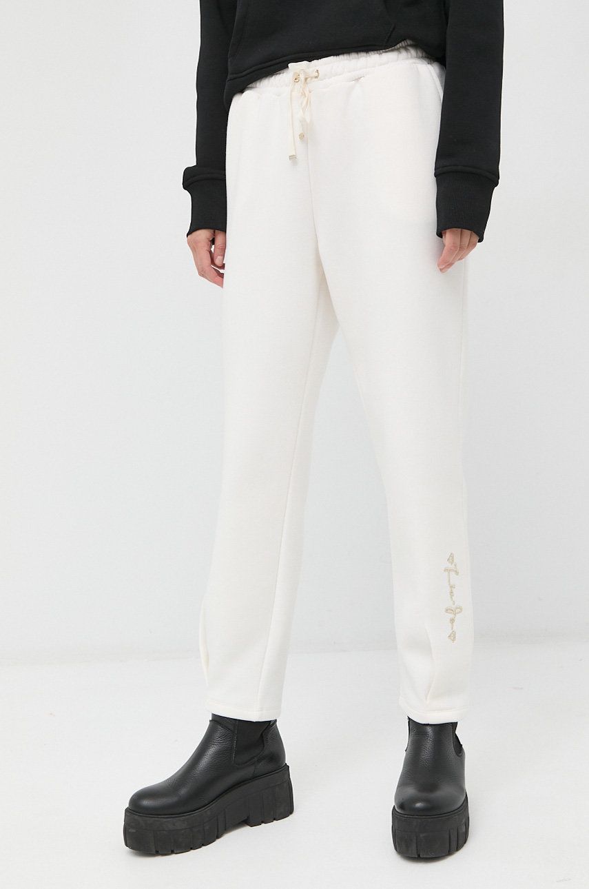 Liu Jo spodnie dresowe damskie kolor beżowy gładkie