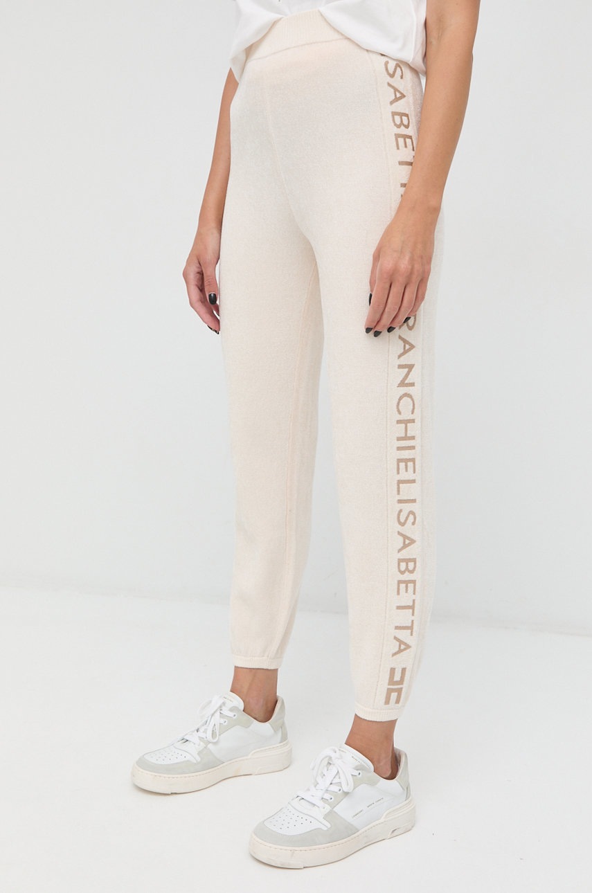

Спортивные штаны Elisabetta Franchi женские цвет бежевый