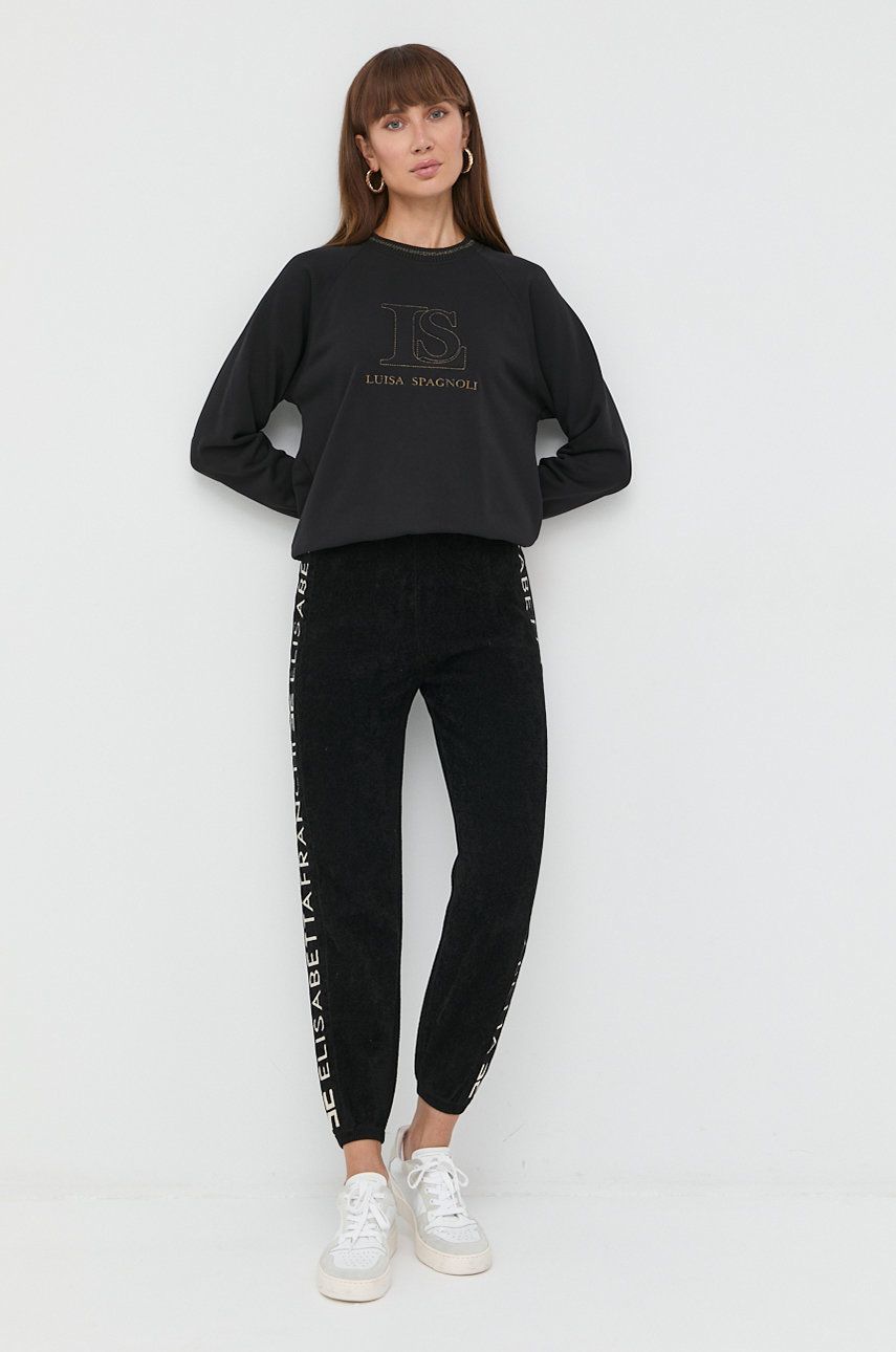 Elisabetta Franchi pantaloni de trening femei, culoarea negru, answear.ro