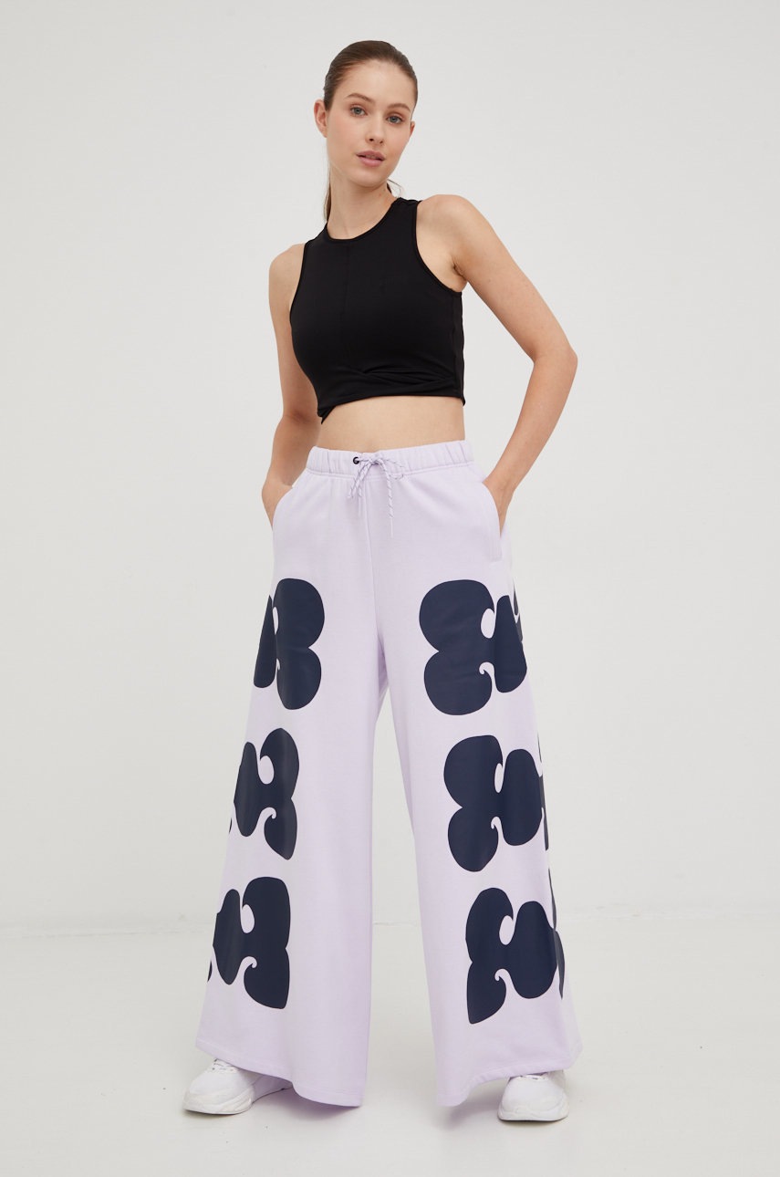 

Спортивные штаны adidas Performance Marimekko женские цвет фиолетовый с принтом