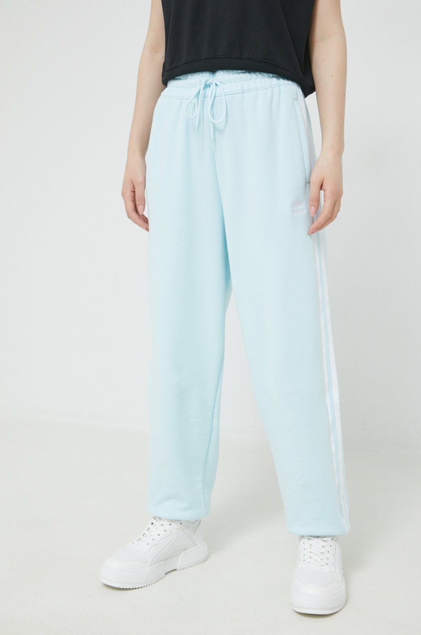 adidas Originals pantaloni de trening din bumbac femei, neted HM2144-ALMBLU