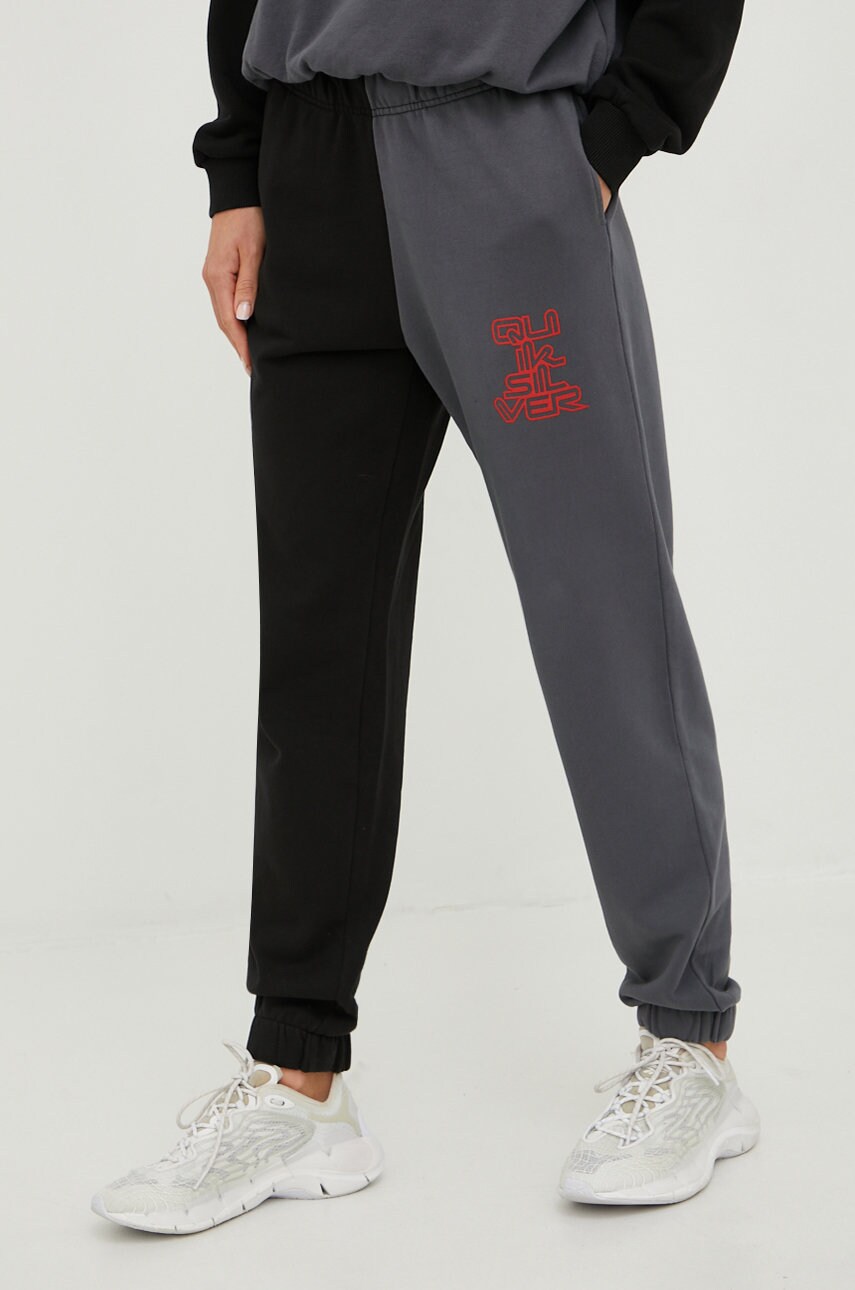 Quiksilver pantaloni de trening x stranger things femei, culoarea negru, cu imprimeu