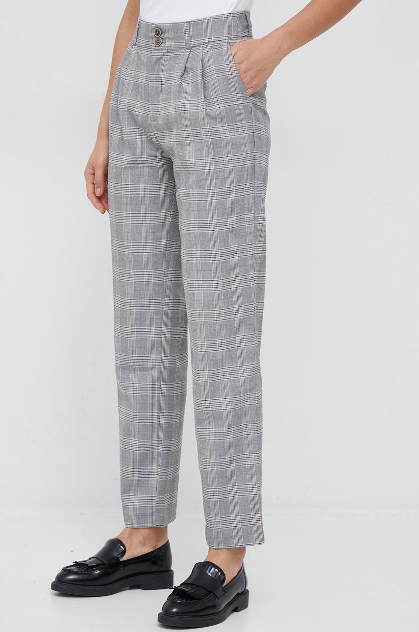 Pepe Jeans pantaloni Felicity femei, culoarea gri, drept, high waist answear.ro imagine noua