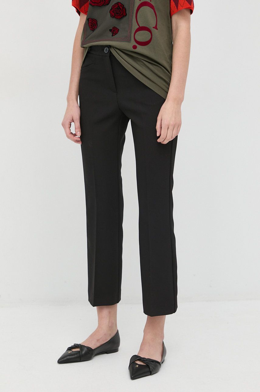 MAX&Co. pantaloni femei, culoarea negru, evazati, high waist answear.ro imagine noua