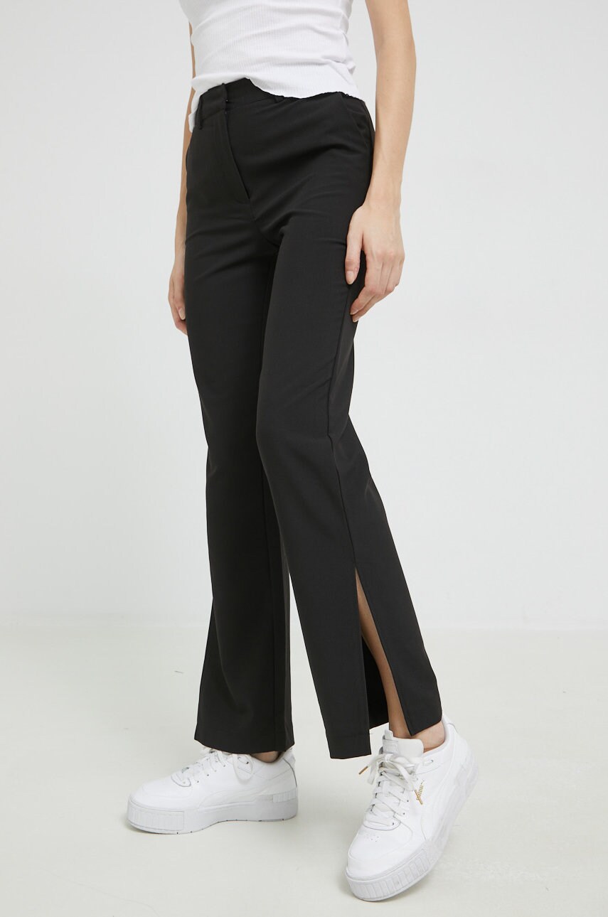 Noisy may pantaloni carla femei, culoarea negru, drept, high waist