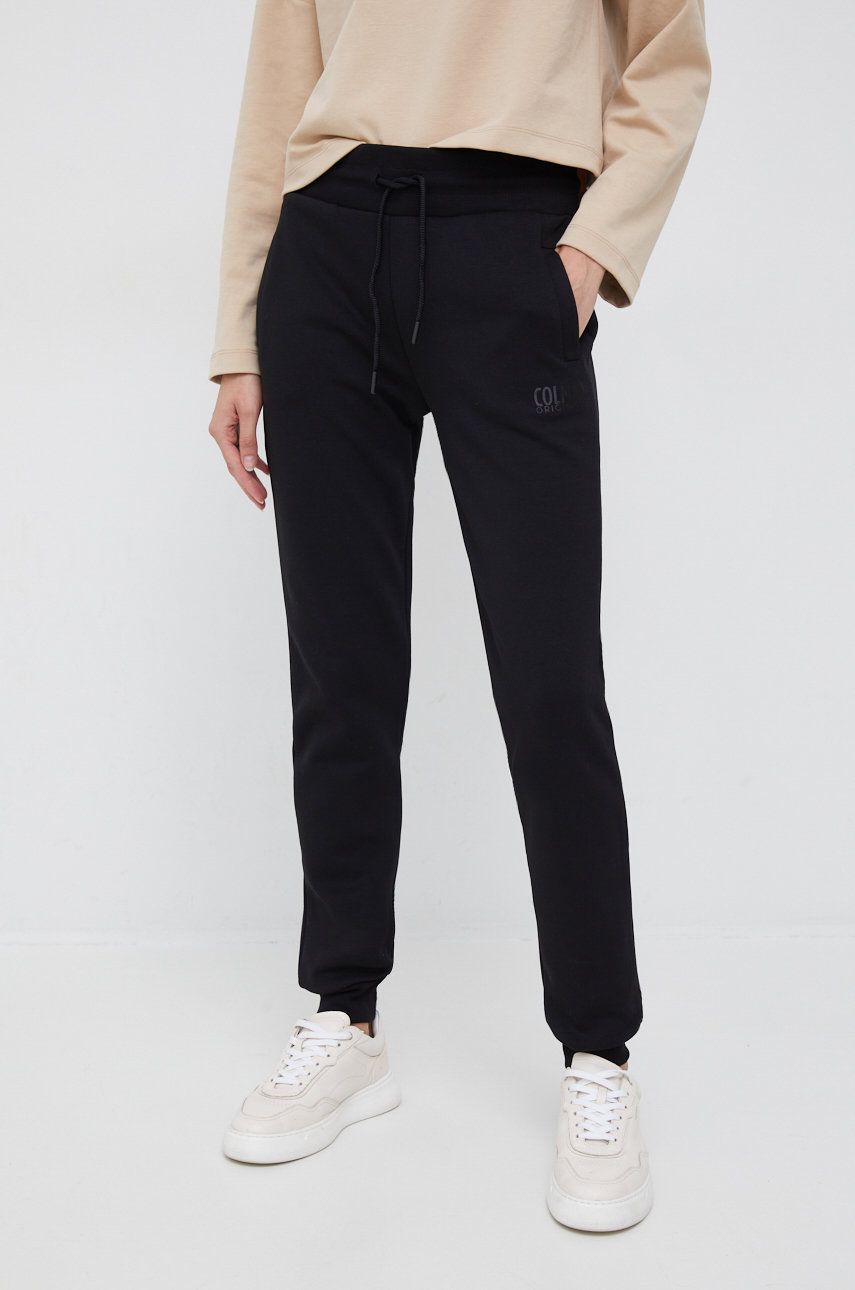 Colmar pantaloni de trening femei, culoarea negru, cu imprimeu answear.ro
