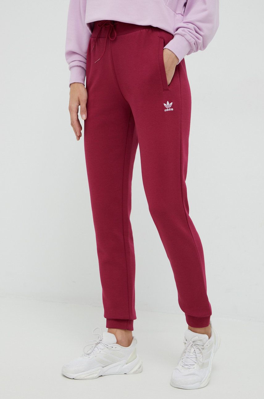 adidas Originals pantaloni de trening femei, culoarea violet, neted adidas
