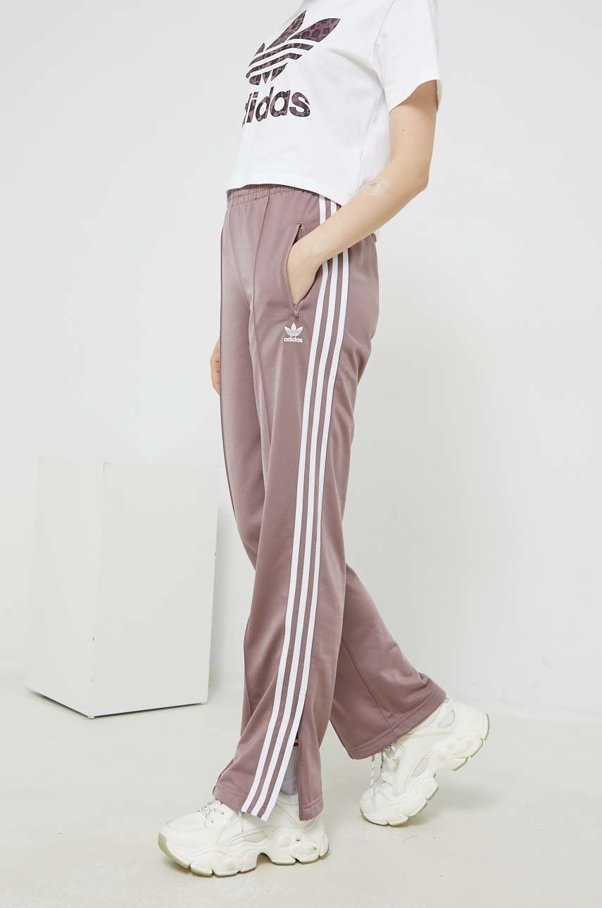 adidas Originals pantaloni de trening femei, culoarea violet, neted