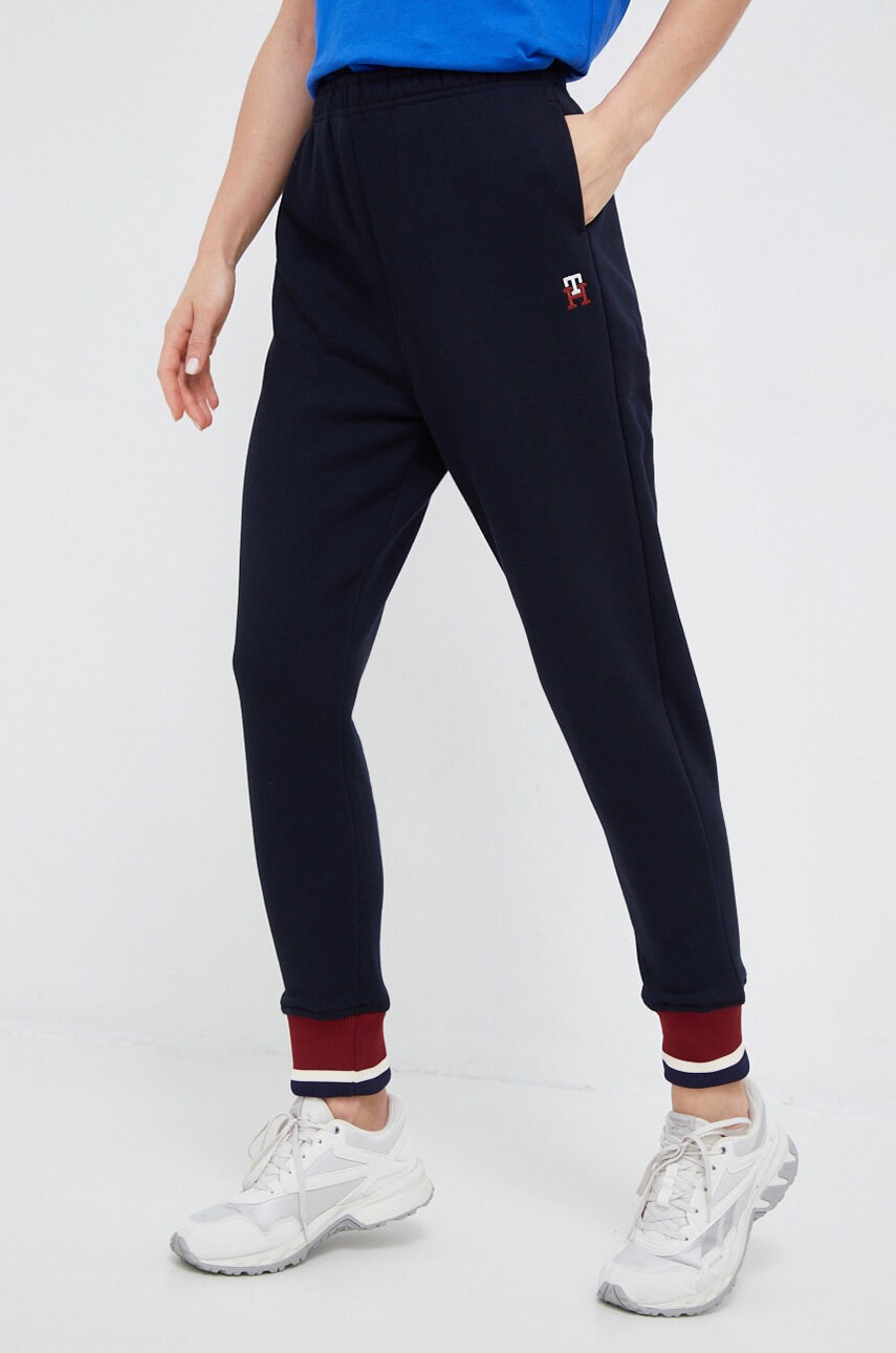 

Спортивные штаны Tommy Hilfiger женские цвет синий однотонные