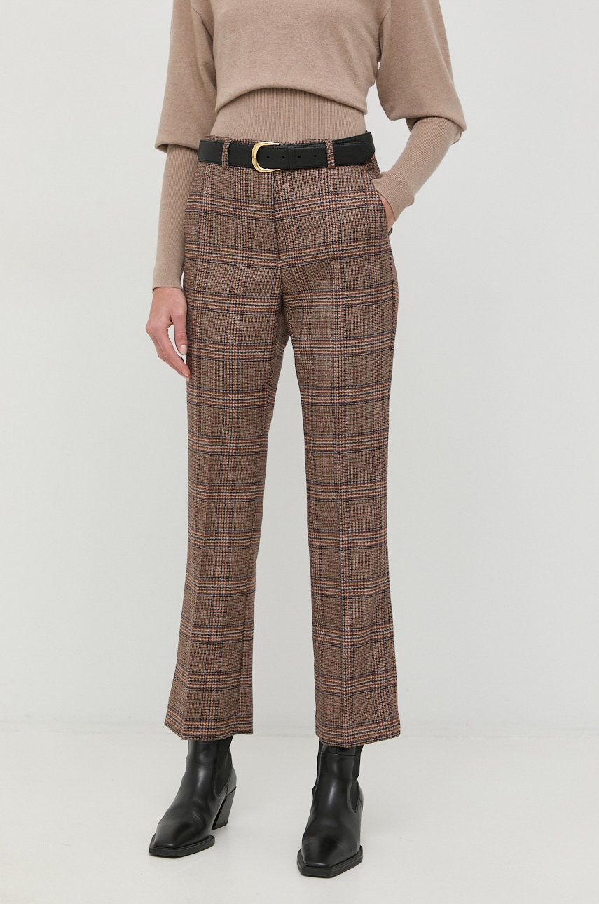 Weekend Max Mara pantaloni de lana femei, drept, high waist answear.ro imagine noua