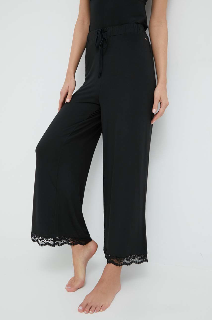 Tommy Hilfiger spodnie piżamowe damskie kolor czarny