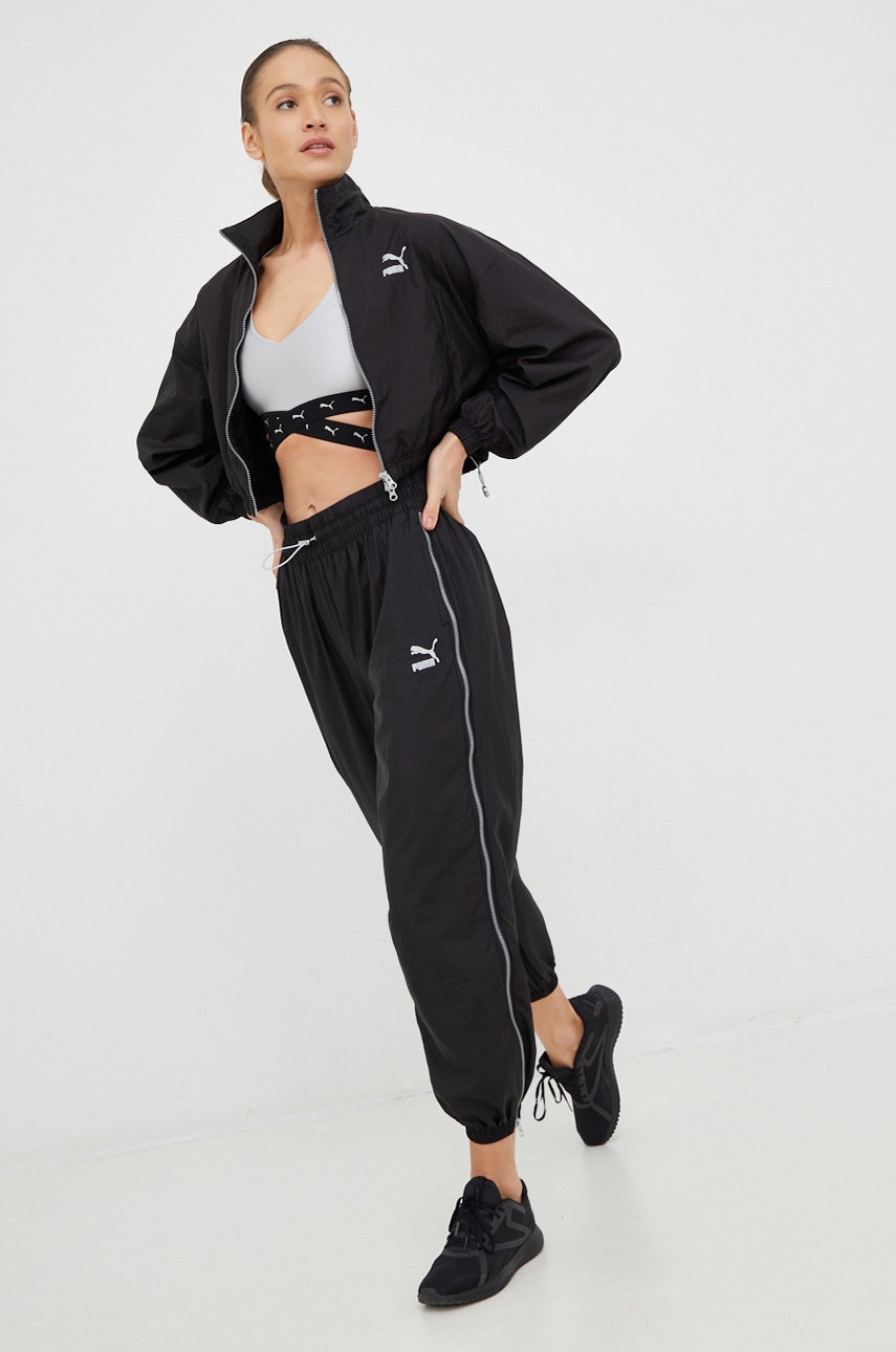 

спортивні штани Puma жіночі колір чорний однотонні