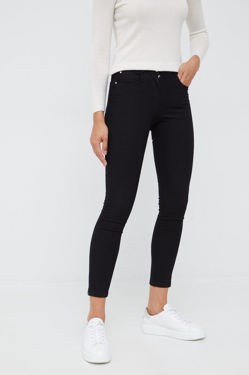 Pennyblack pantaloni femei, culoarea negru, mulata, medium waist answear.ro