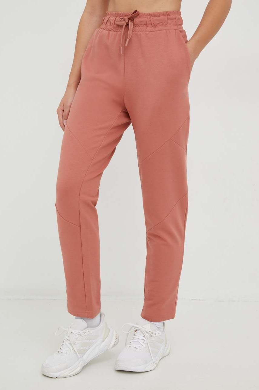 4F pantaloni de trening femei, culoarea portocaliu, neted