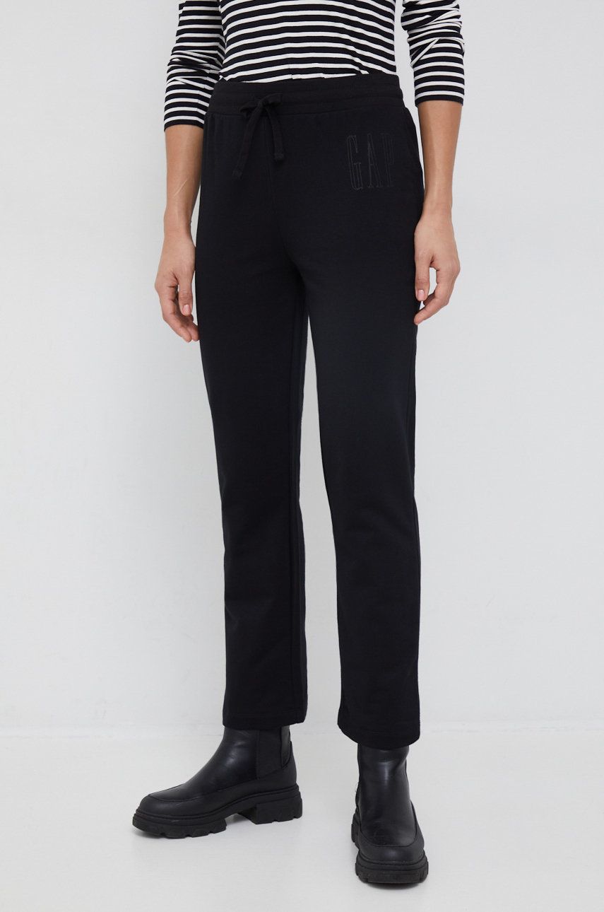 GAP pantaloni de trening femei, culoarea negru, cu imprimeu answear.ro imagine noua