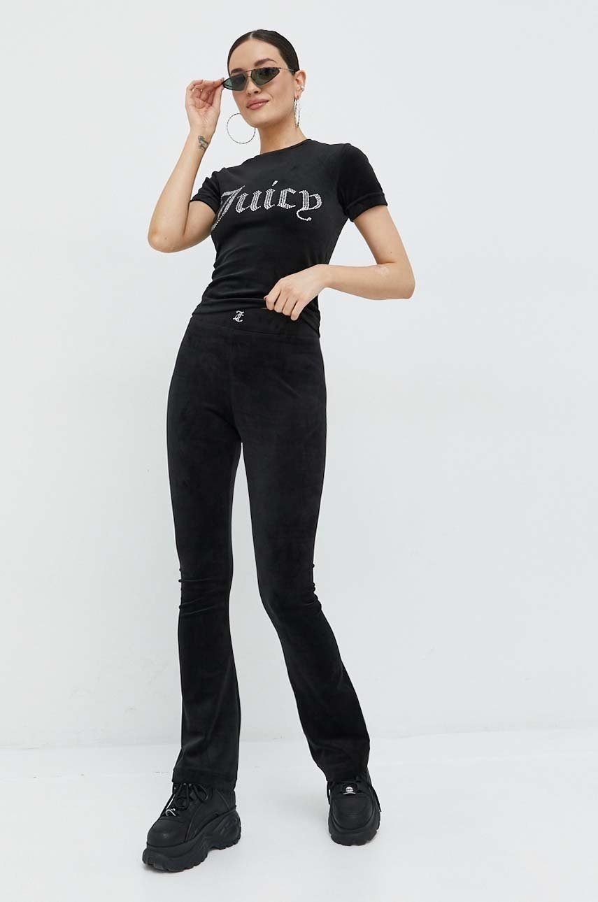 

Спортивні штани Juicy Couture Freya жіночі колір чорний з аплікацією