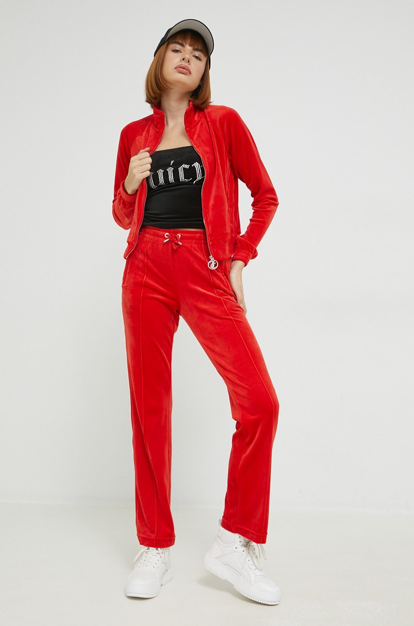 

Спортивні штани Juicy Couture жіночі колір червоний з аплікацією