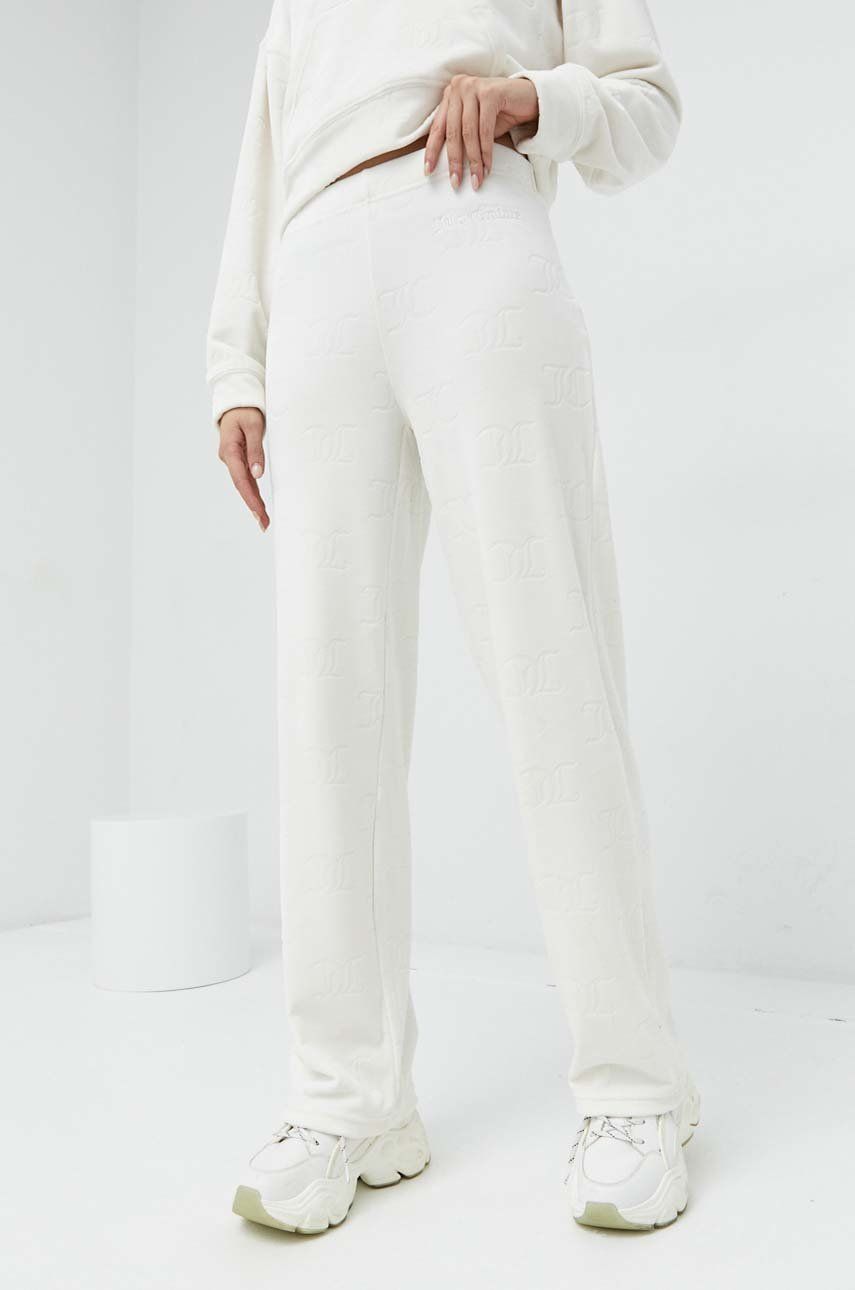 Juicy Couture spodnie dresowe Carey damskie kolor beżowy gładkie