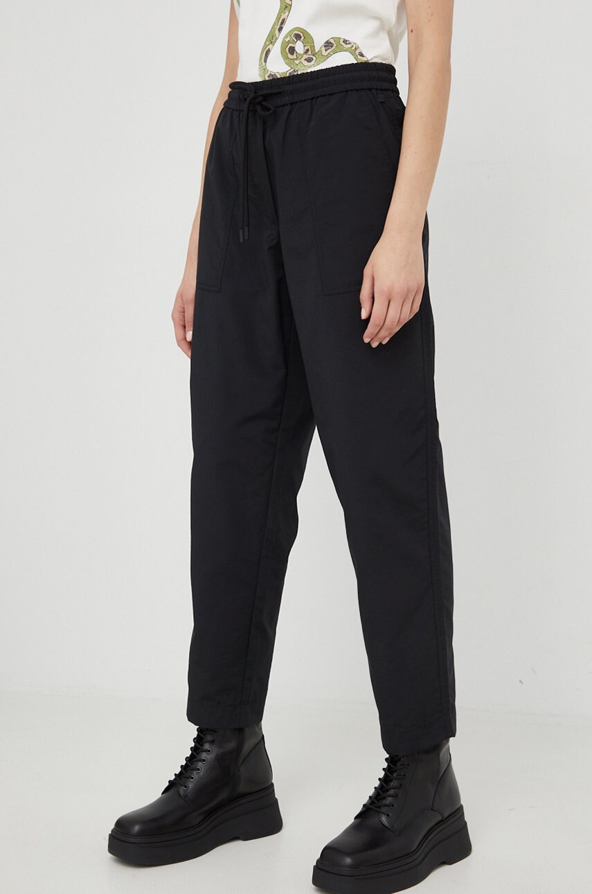 Marc o'polo pantaloni denim femei, culoarea negru, drept, medium waist