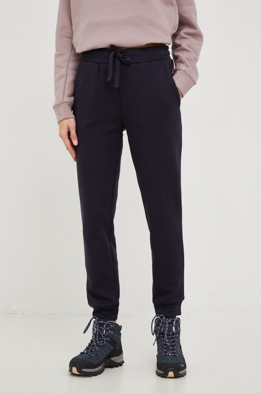 Outhorn pantaloni de trening femei, culoarea albastru marin, neted