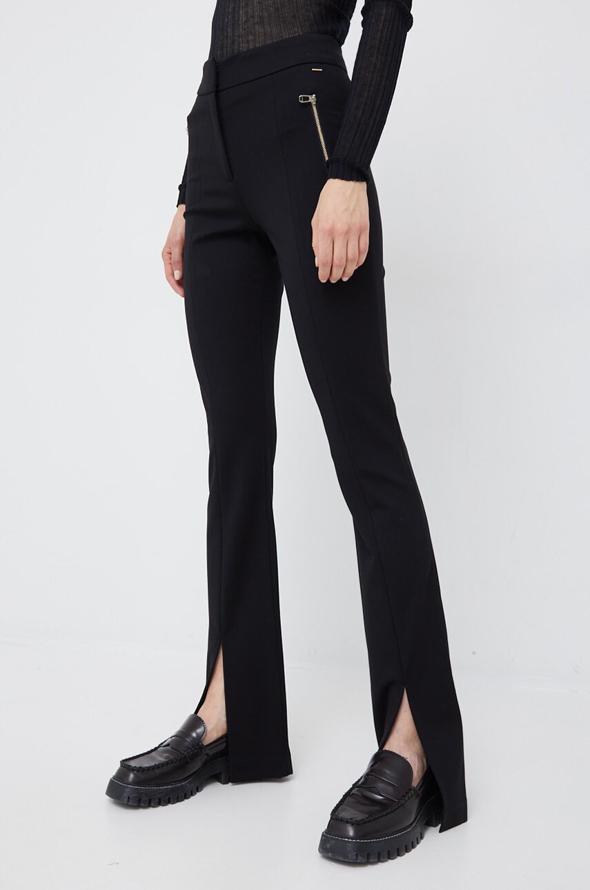 Joop! pantaloni femei, culoarea negru, mulata, high waist