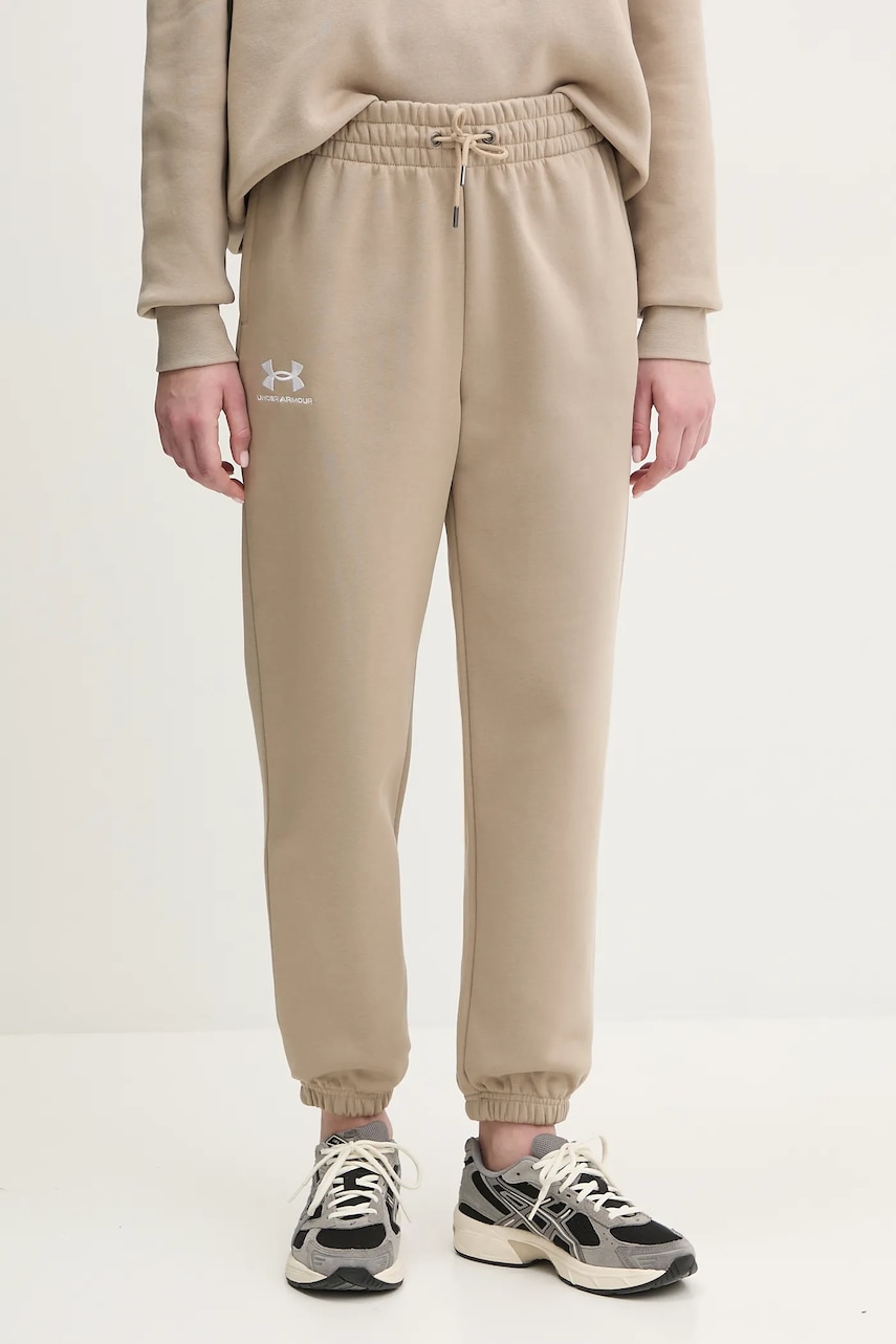 Under Armour pantaloni de trening culoarea verde, neted