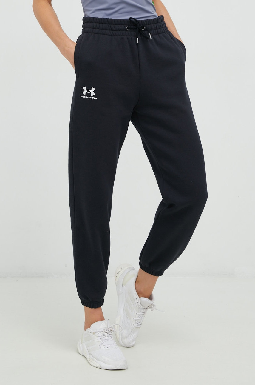 Under Armour Pantaloni De Trening Femei, Culoarea Negru, Neted