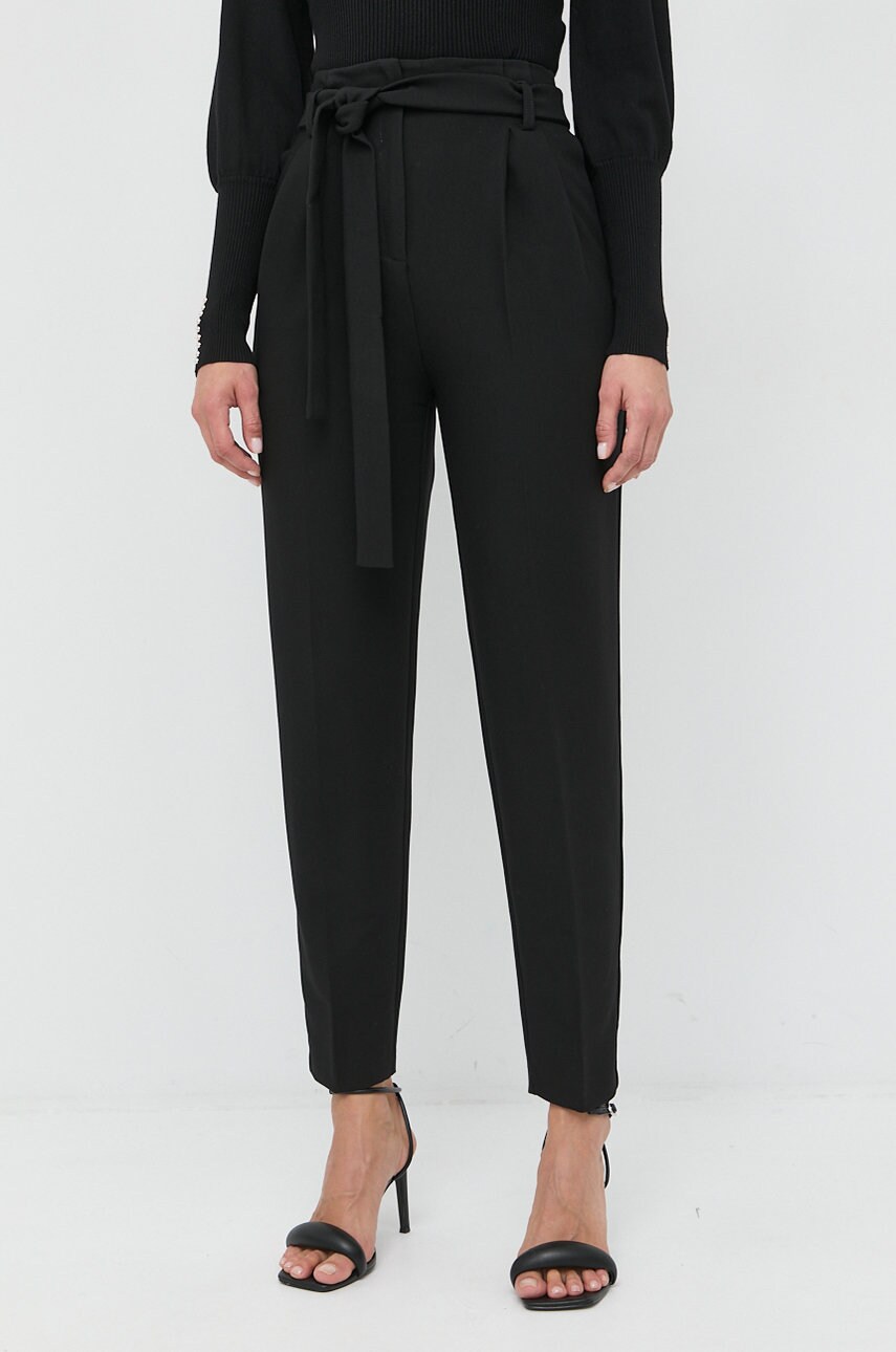 Morgan pantaloni femei, culoarea negru, mulata, high waist Femei 2023-09-26