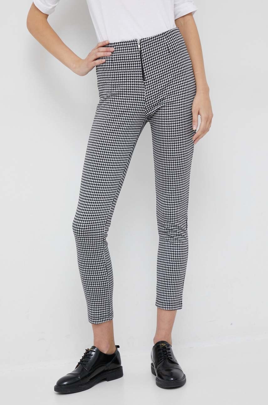 United colors of benetton pantaloni femei, culoarea negru, mulata, high waist