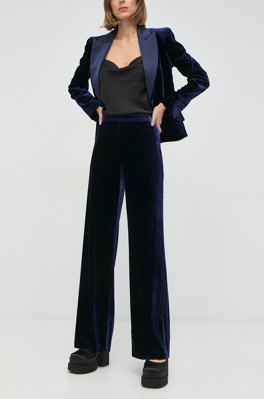 Luisa Spagnoli pantaloni din amestec de mătase Omologo femei, drept, high waist 2023 ❤️ Pret Super answear imagine noua 2022
