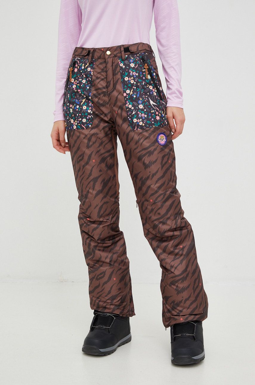 Femi Stories pantaloni snowboard Pinky culoarea maro answear.ro imagine megaplaza.ro
