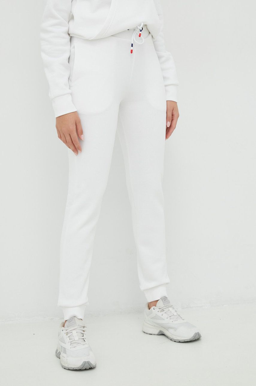 Rossignol spodnie dresowe damskie kolor biały gładkie