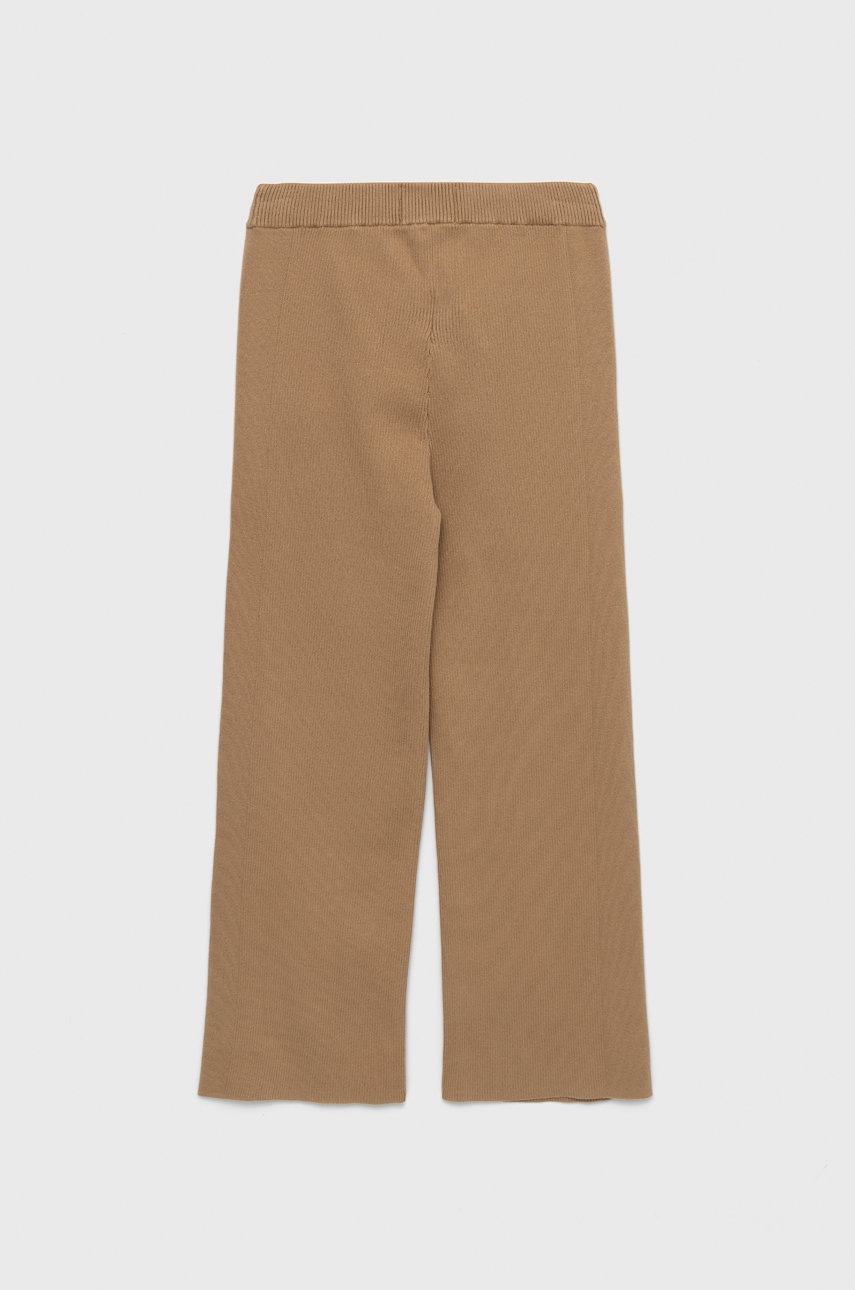 Дитячі штани Calvin Klein Jeans колір бежевий однотонні