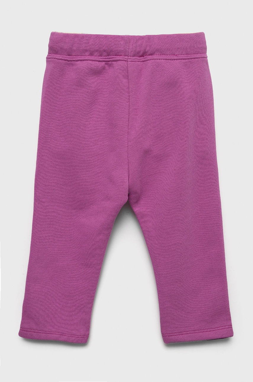 

Детские хлопковые штаны United Colors of Benetton цвет фиолетовый однотонные