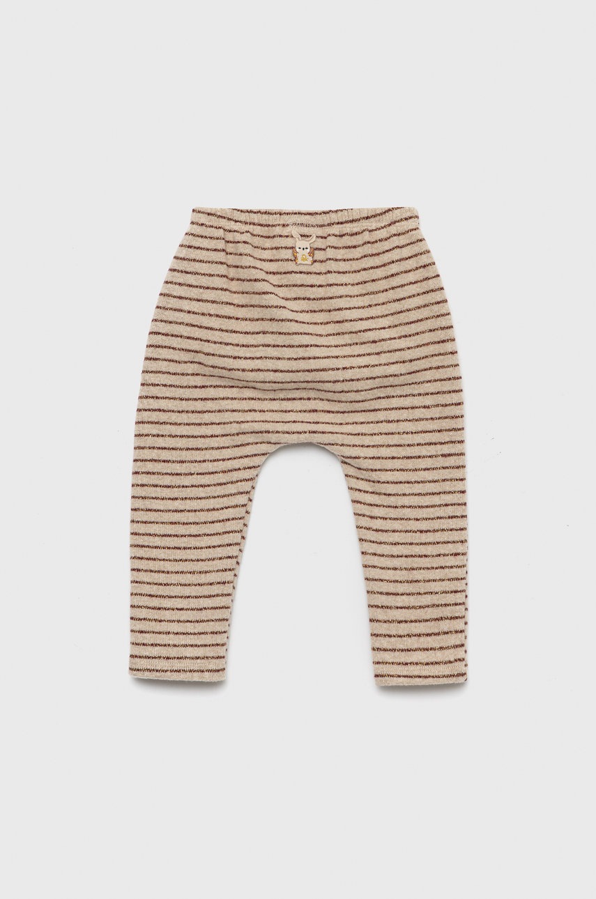 Детские брюки United Colors of Benetton цвет бежевый с узором Детские брюки United Colors of Benetton цвет бежевый с узором