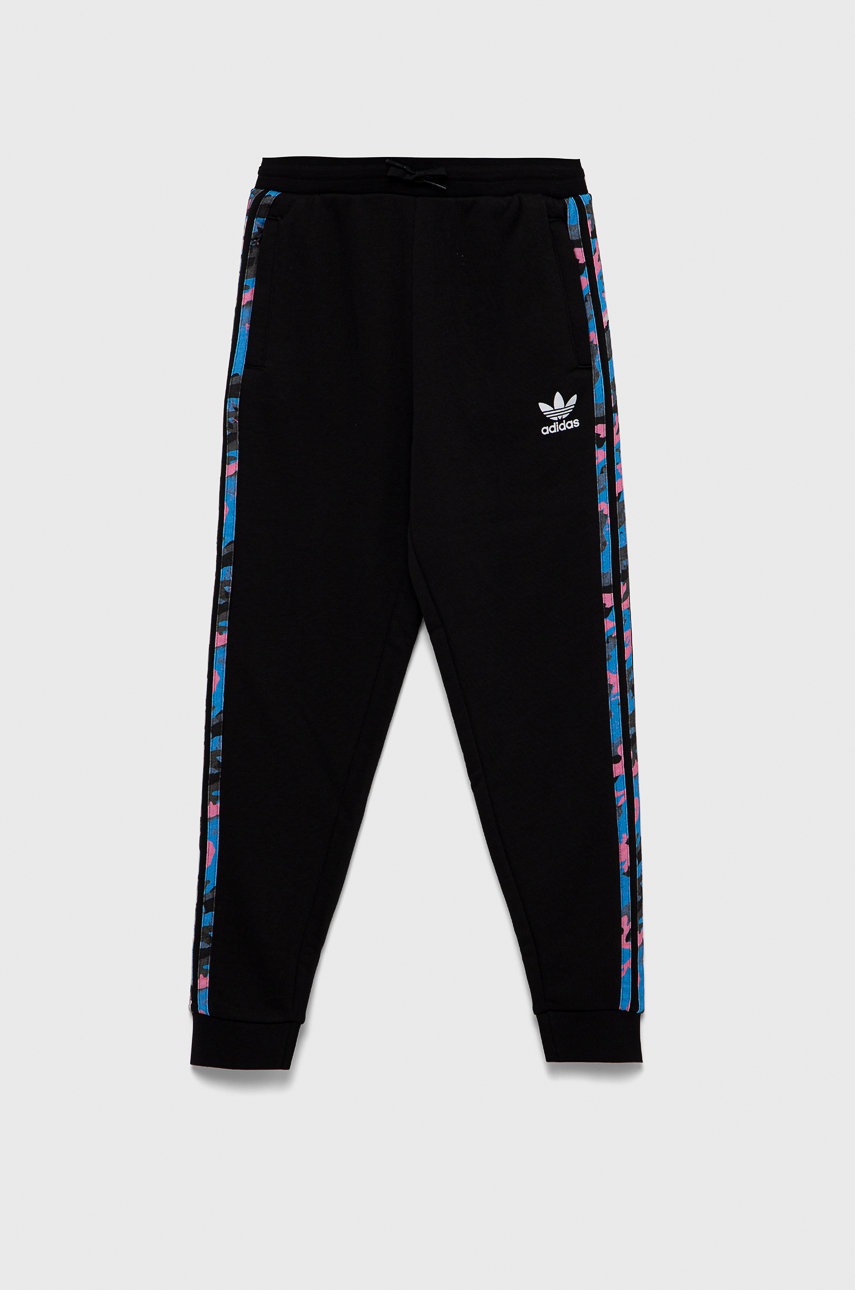 adidas Originals pantaloni de trening pentru copii culoarea negru, cu imprimeu