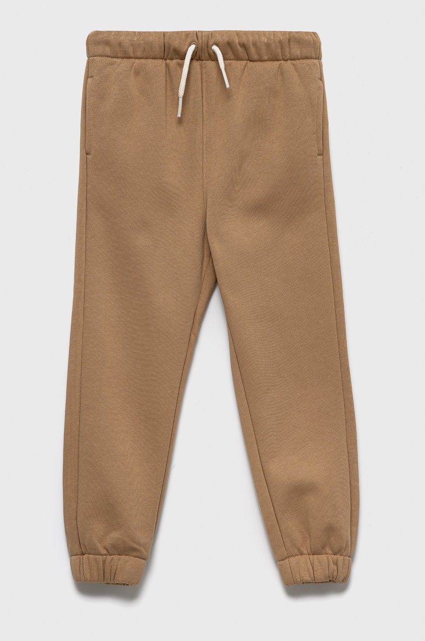 GAP pantaloni de trening pentru copii culoarea maro, neted