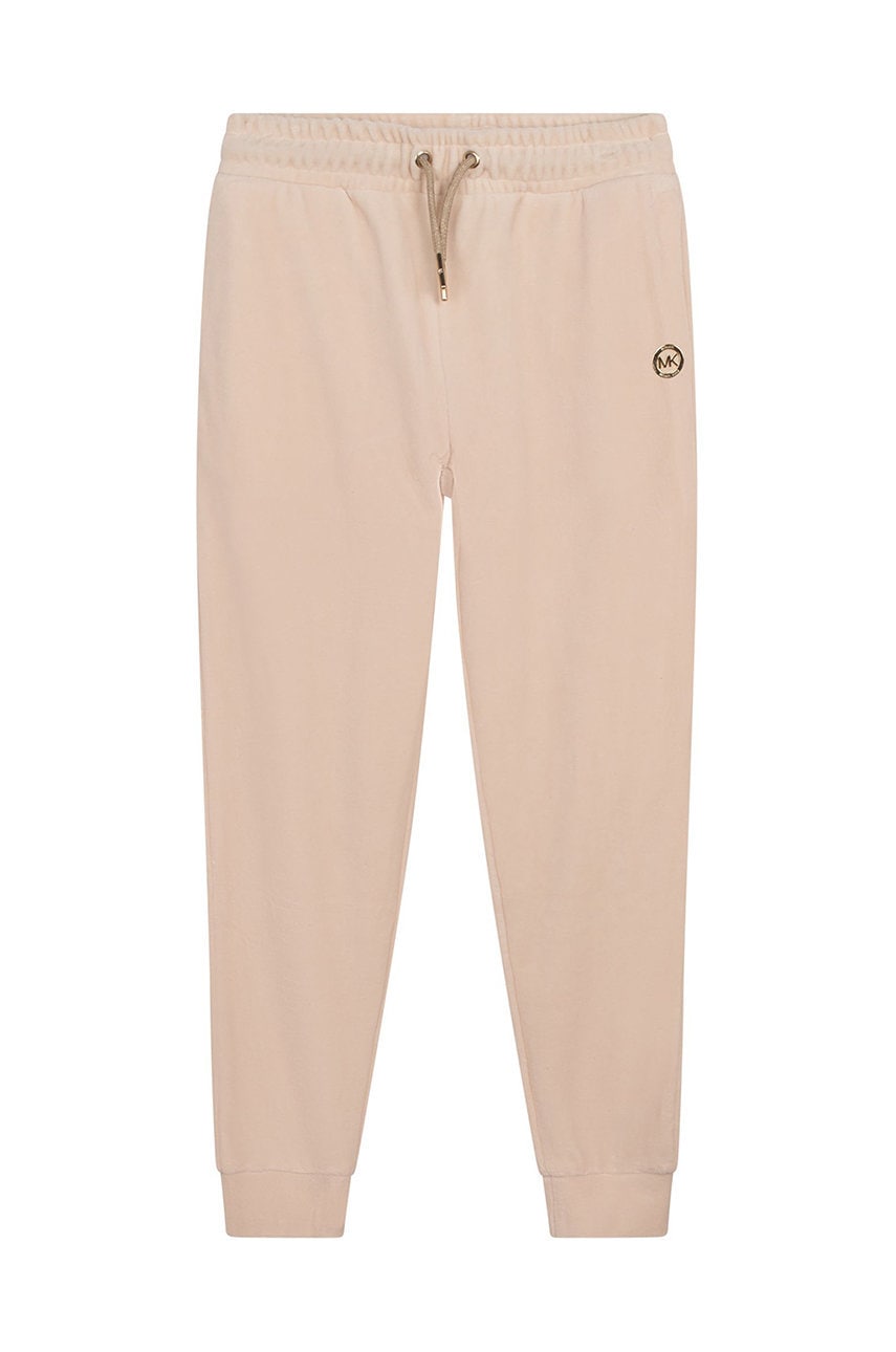 Michael Kors pantaloni de trening pentru copii culoarea bej, neted