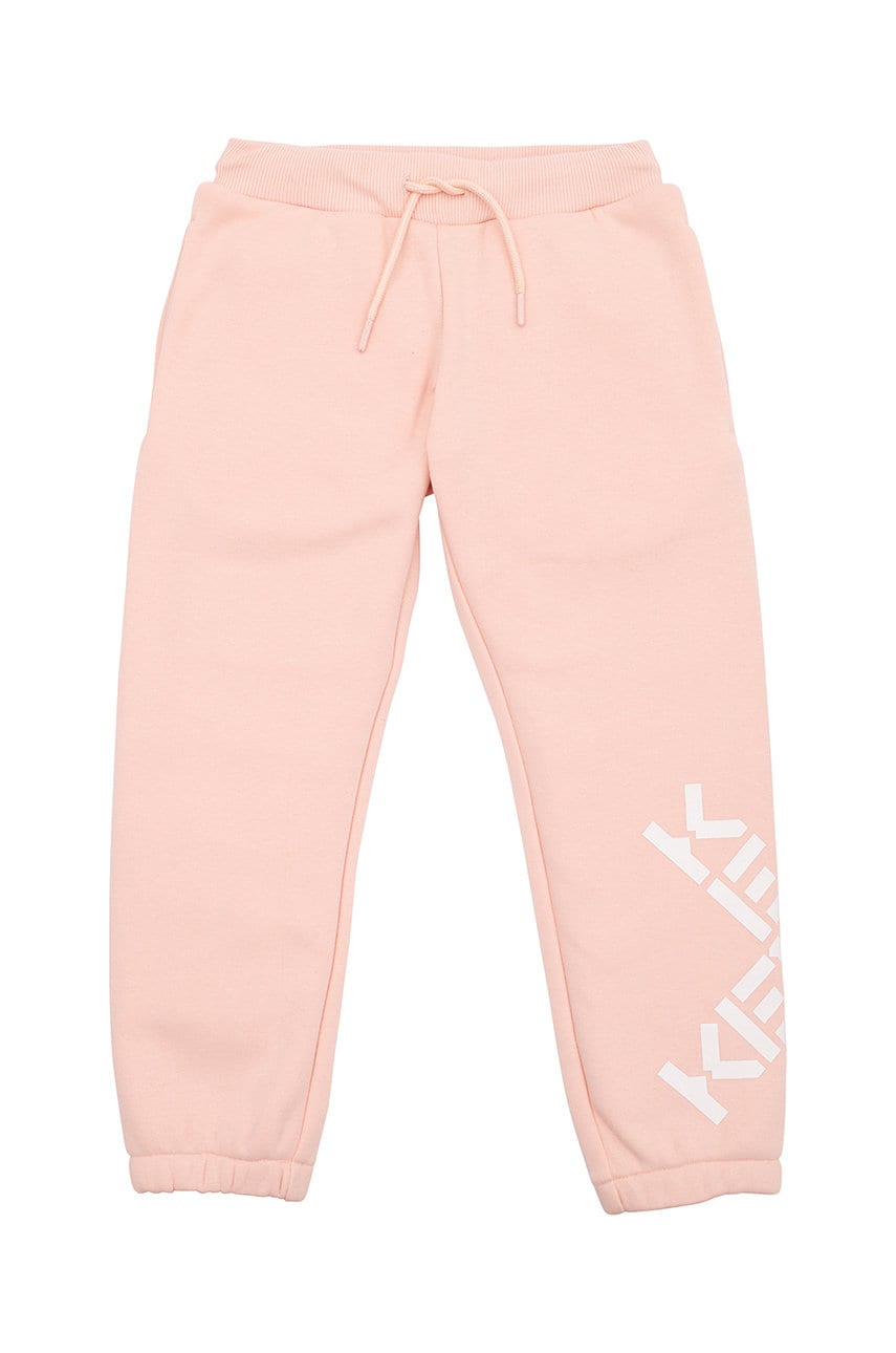 Kenzo kids pantaloni de trening din bumbac pentru copii culoarea roz