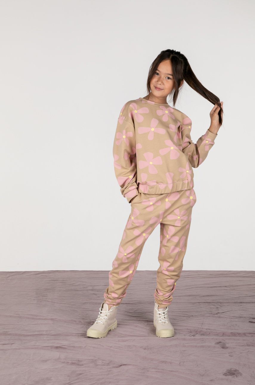 Спортивні штани Coccodrillo колір бежевий візерунок Спортивні штани Coccodrillo колір бежевий візерунок