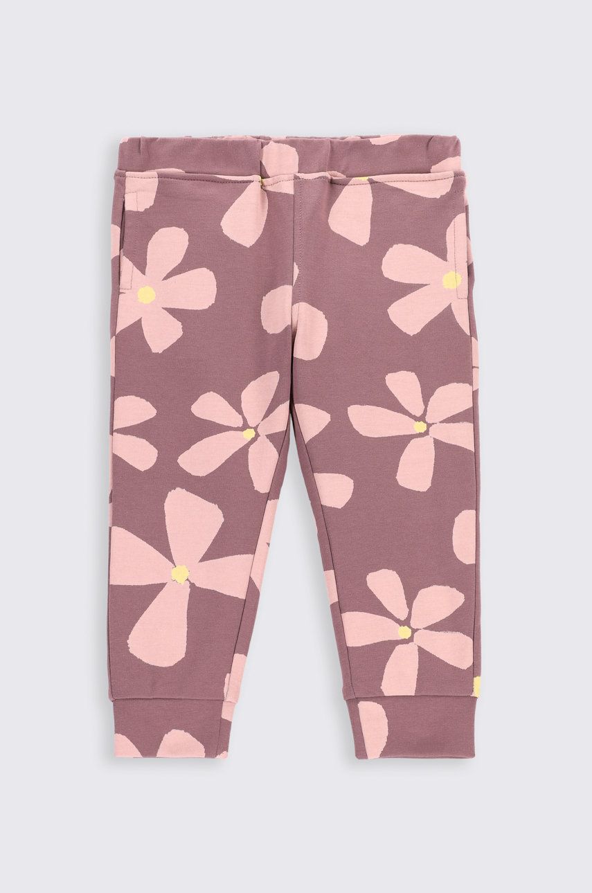 Coccodrillo spodnie dresowe niemowlęce kolor fioletowy wzorzyste