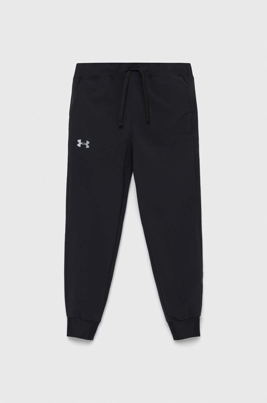 Under armour pantaloni de trening pentru copii culoarea negru, neted