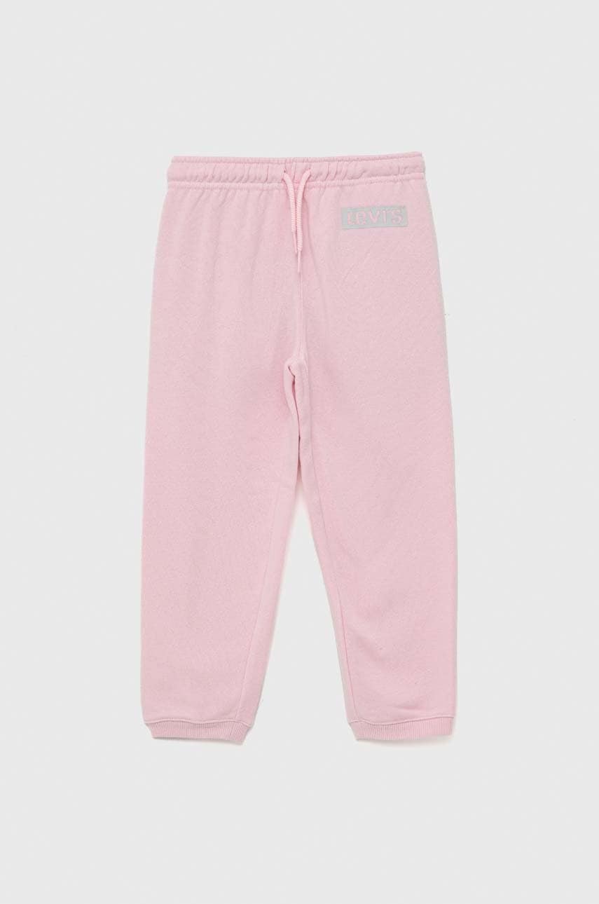 Levi's pantaloni de trening pentru copii culoarea roz, cu imprimeu