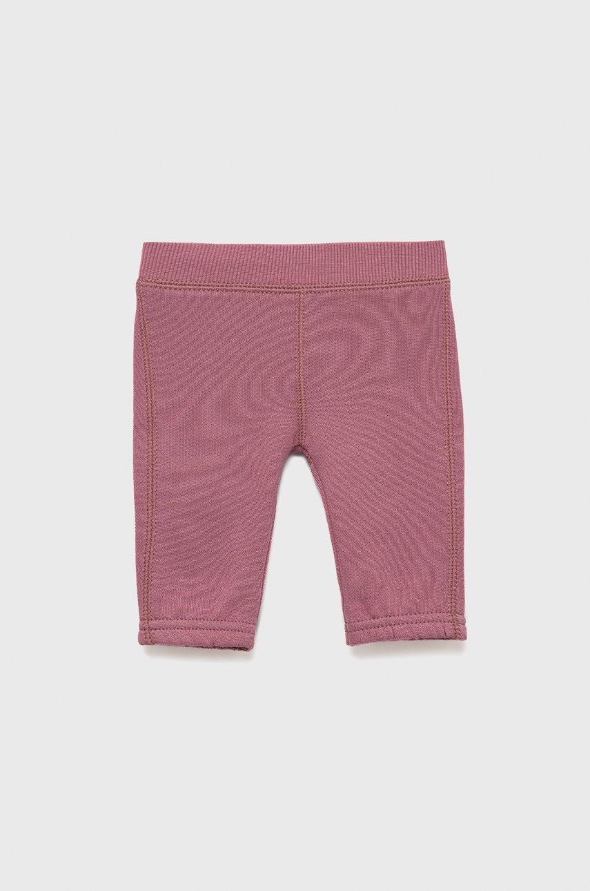 United Colors of Benetton pantaloni de trening din bumbac pentru copii culoarea violet, cu imprimeu
