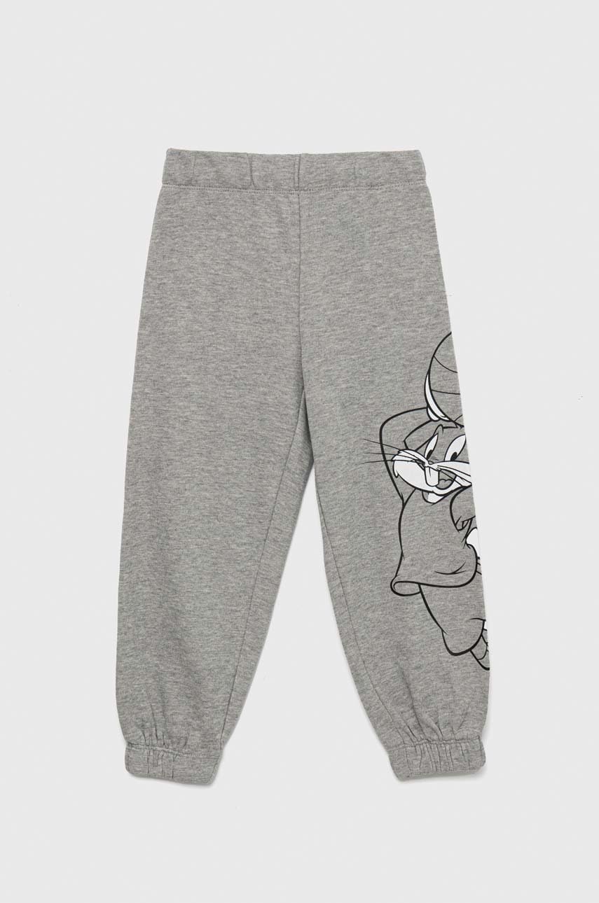 Diadora pantaloni de trening din bumbac pentru copii culoarea gri, cu imprimeu