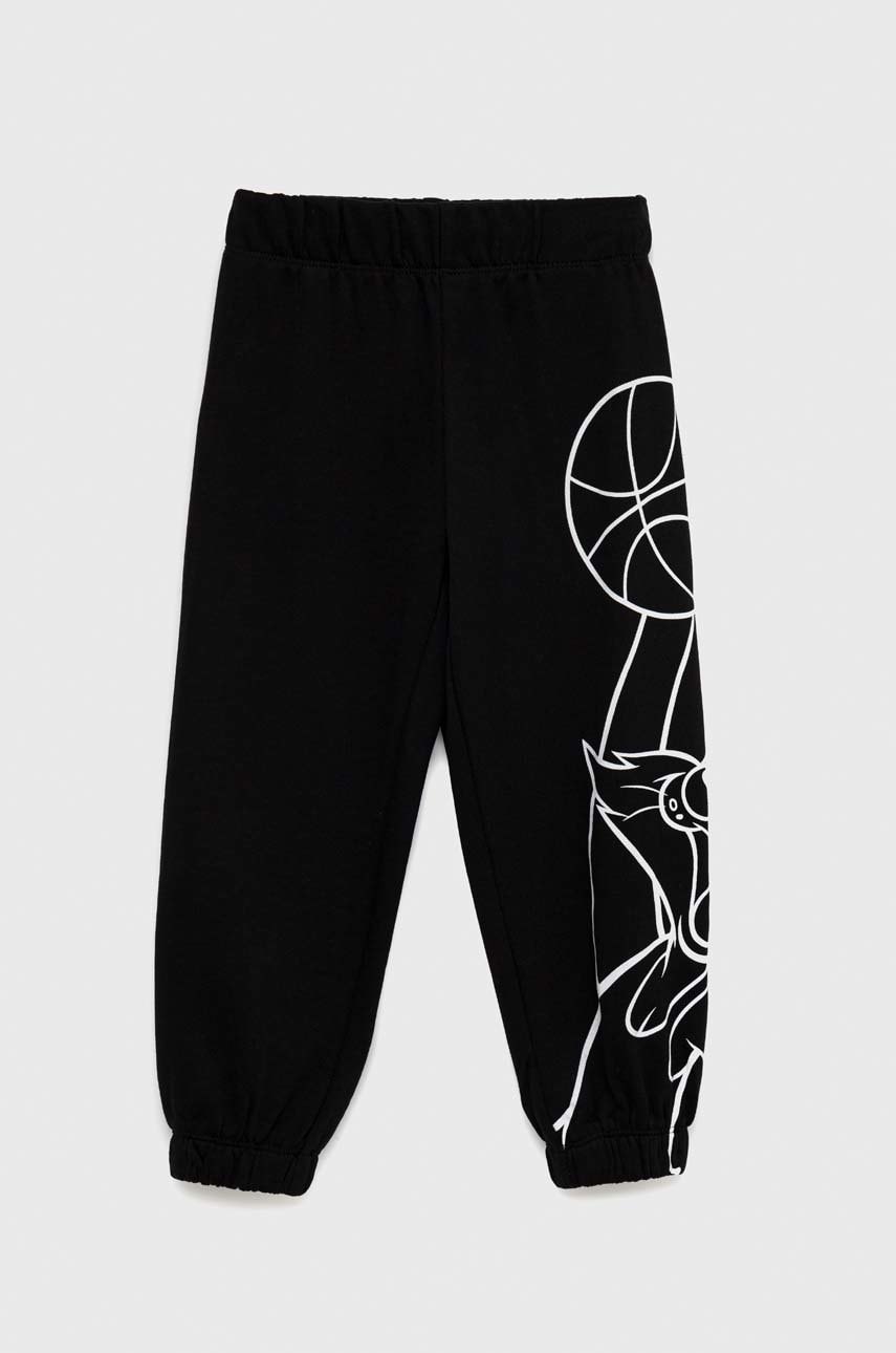 Diadora pantaloni de trening din bumbac pentru copii culoarea negru, cu imprimeu
